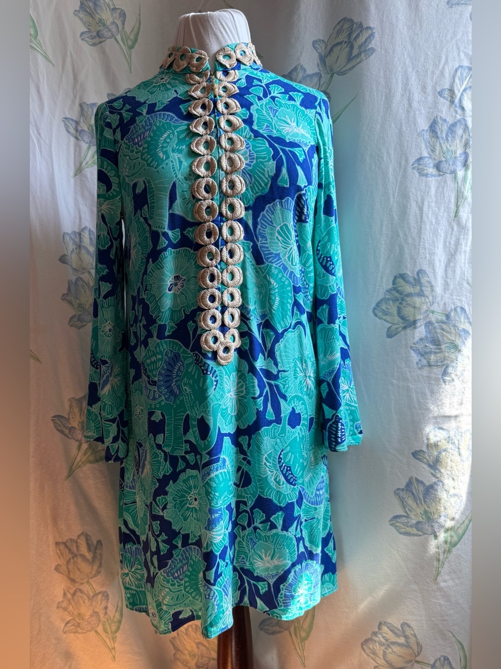 Bright Turquoise, Royal Blue & Gold Lilly Pulitzer Dress